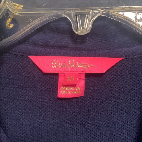 Lilly Pulitzer UPF 50+ skipper ruffle dress, true navy metallic seahorses. NWOT - Picture 7 of 9